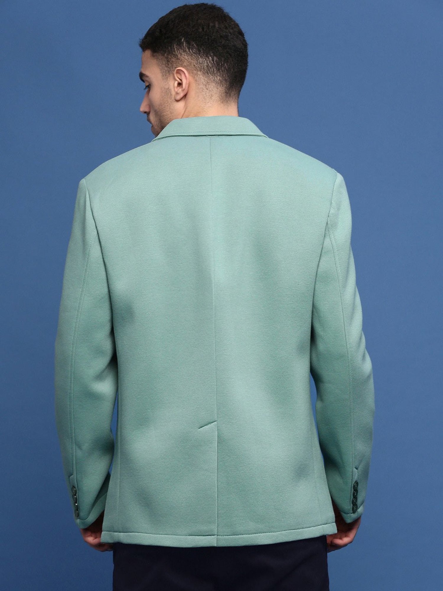 Louis Philippe Light Blue Regular Fit Blazer