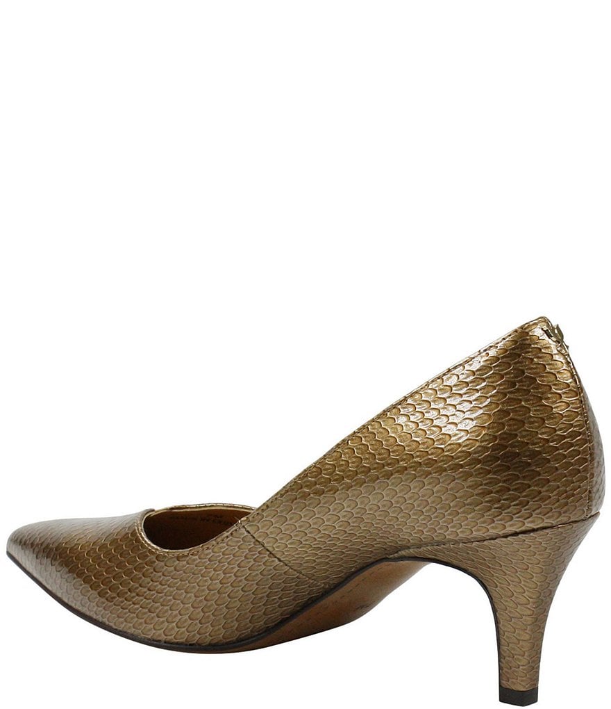 J. Renee Abigaile Patent Embossed Snake Print Pumps