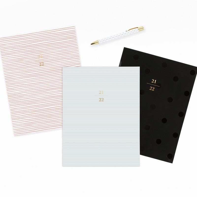 2021-22 Academic Planner 8.5" x 11" Stapled Monthly Pink Stripe - Sugar Paper™