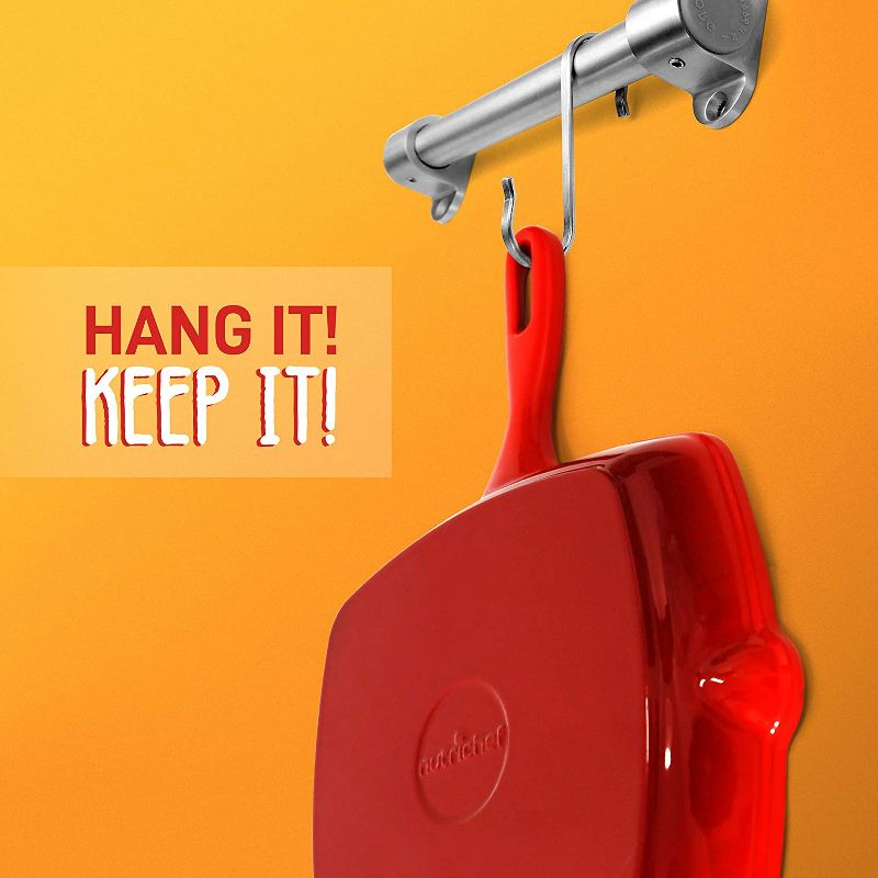 NutriChef 4 x NCCIES47 11 Inch Square Nonstick Cast Iron Skillet Griddle Grill Pan with Porcelain Enamel Coating, and Side Pour Spouts, Red (4 Pack)