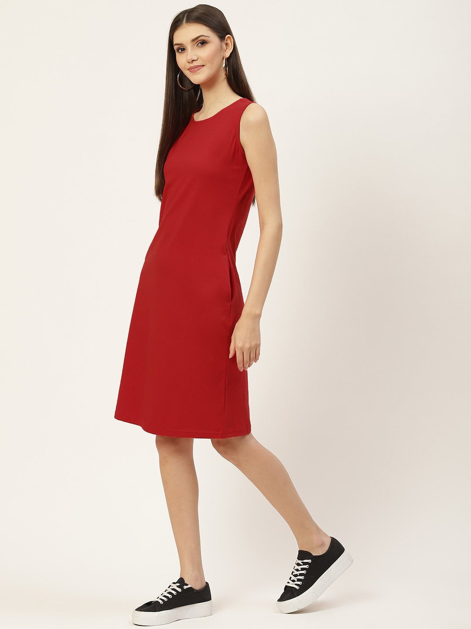 BRINNS Red Midi A Line Dress