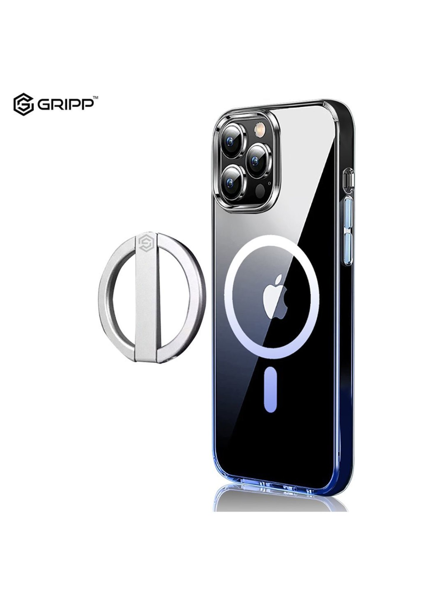 GRIPP MAG Stand Magnetic Metal Phone Kickstand Compatible with iPhone 14/13/12 Series - Black