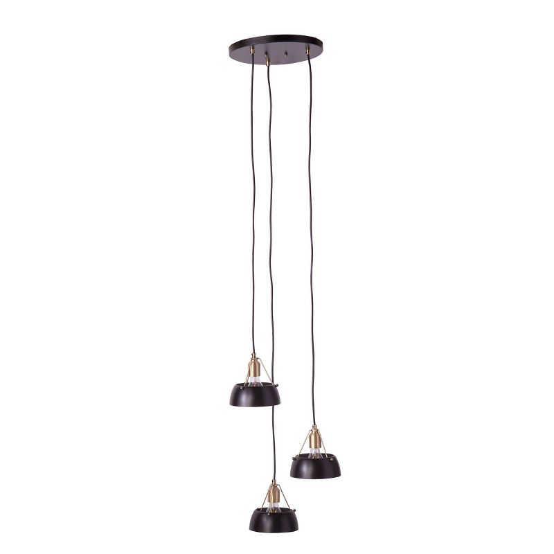 7" - 60" Renee 3 Cluster Pendant Light Black - Aiden Lane