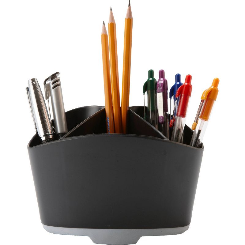 Storex 6pk Rubber Grip Mini Desk Organizer - Black