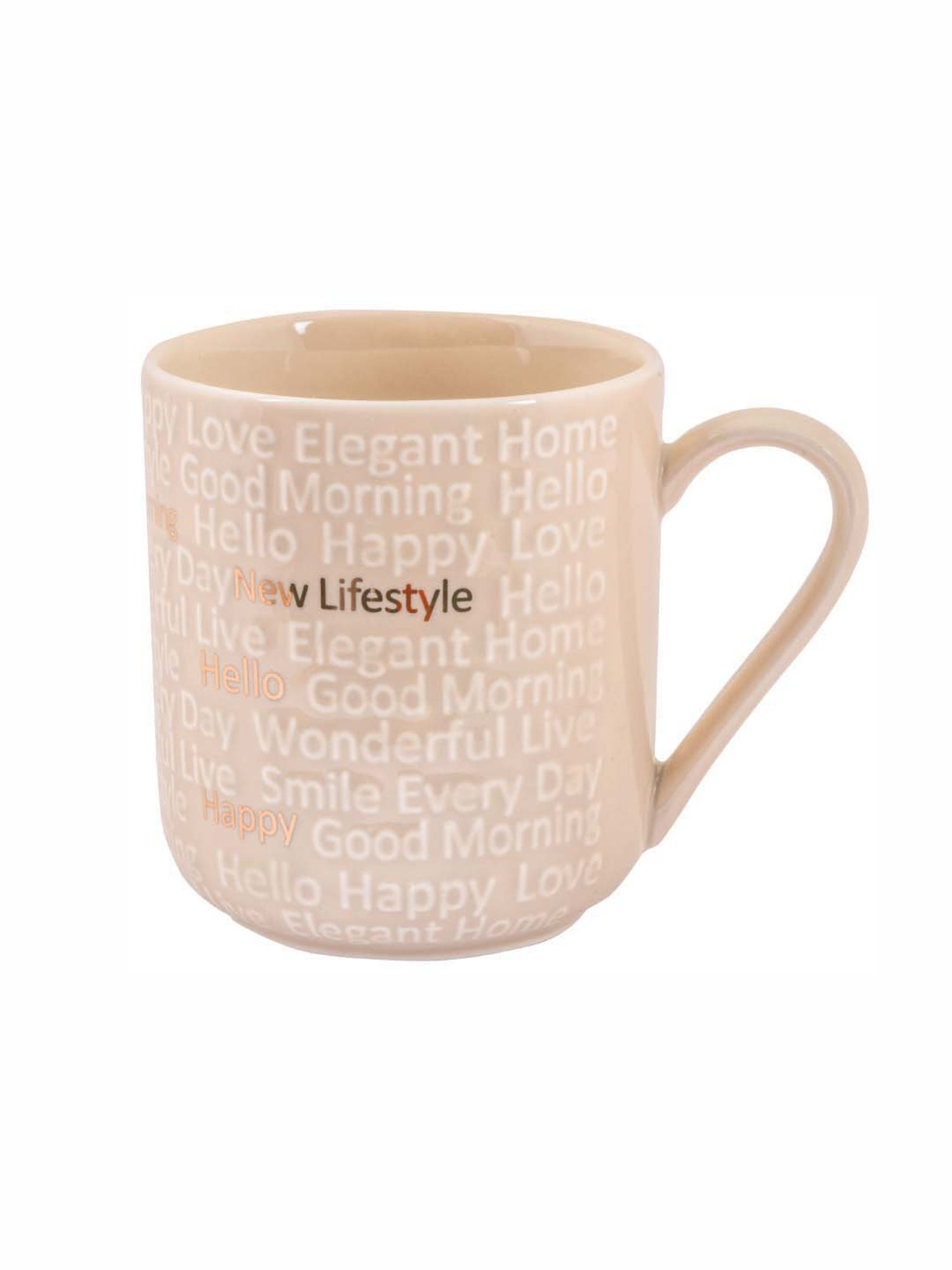 White Gold Light Brown Porcelain 8.5 cm Mug - Set of 2