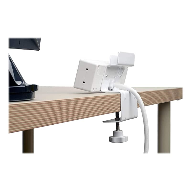 Lite Surge Protector Power Strip 3Outlet with 2Port USB Charging Ports Desk Clamp White 510 Joules TLP310USBCW