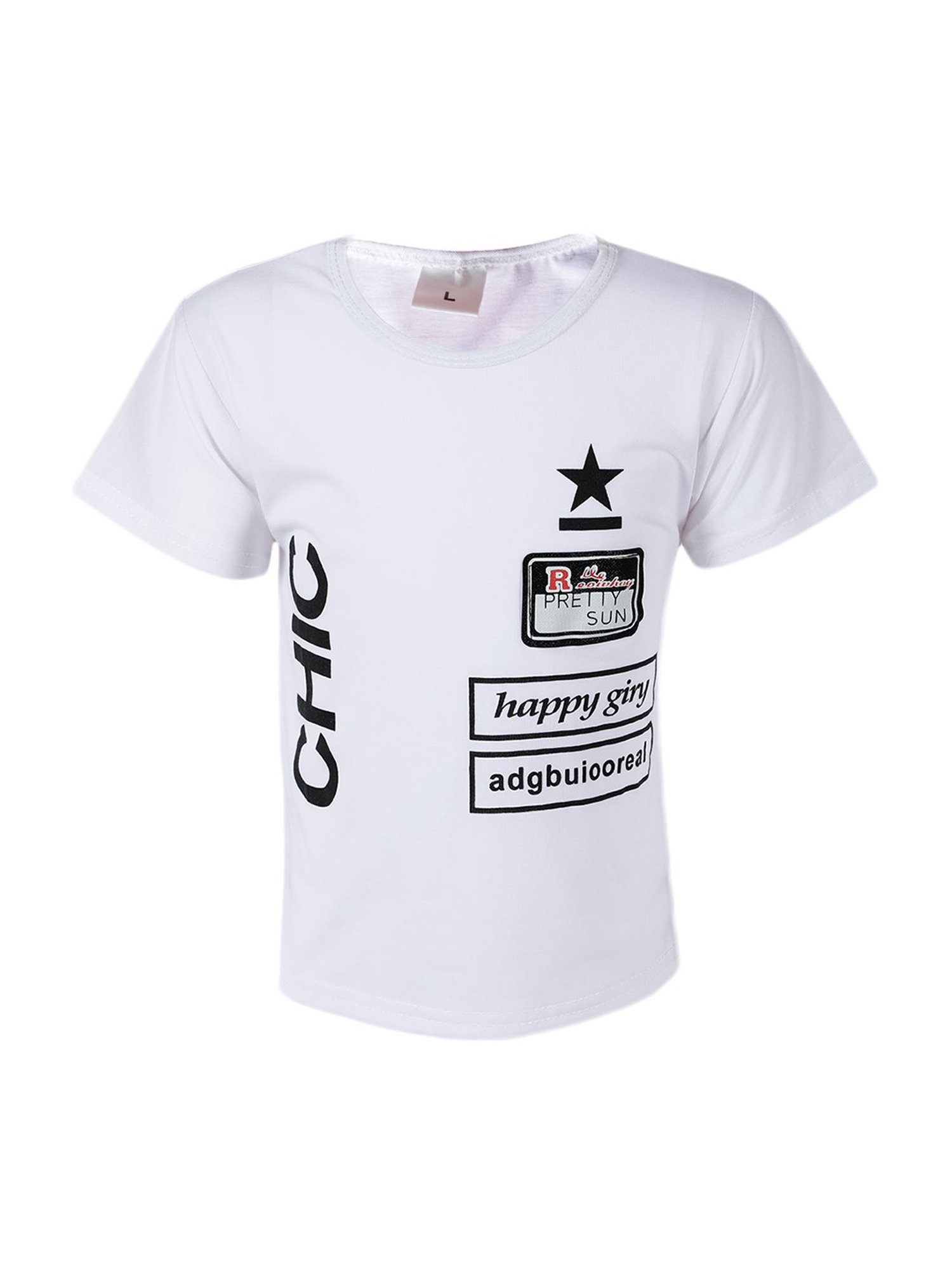 Passion Petals Kids White Cotton Printed T-Shirt