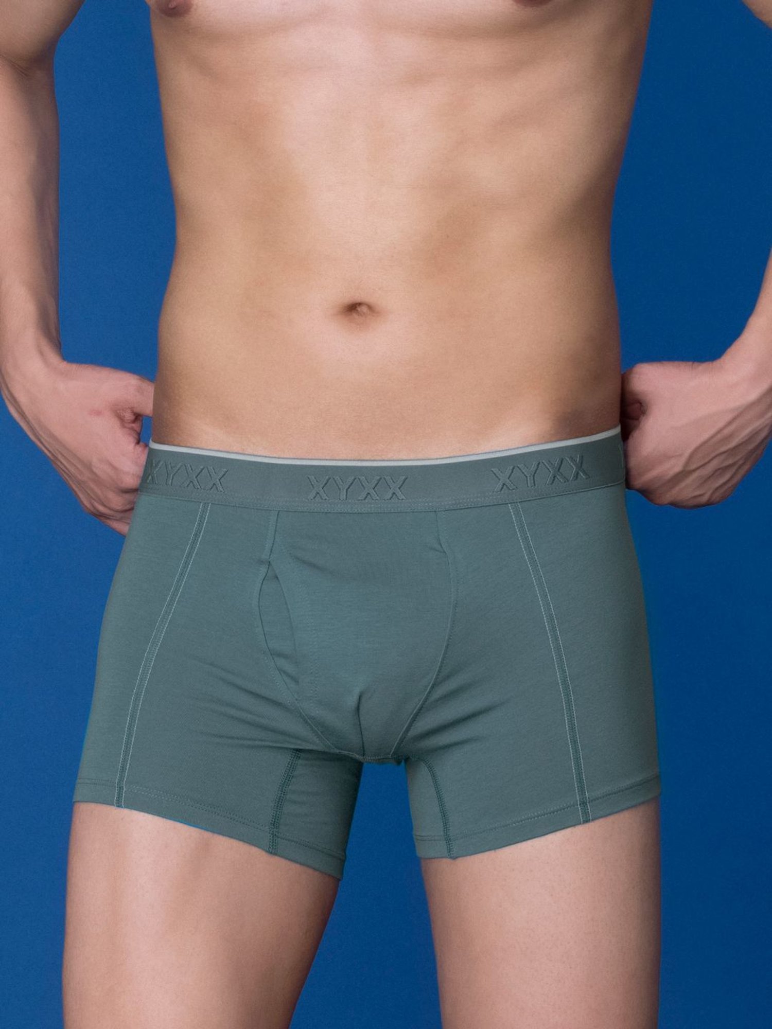 XYXX Emerald Green & Bold Burgundy Cotton Regular Fit Trunks - Pack Of 2