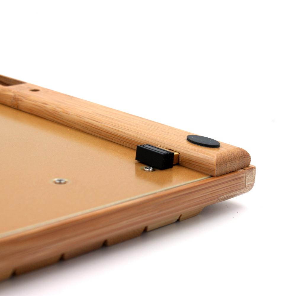 Bamboo Silent Handmade 2.4GHz Ergonomic Wireless Mouse Bamboo Mouse Keyboard Combos with Multimedia Function Keys for Laptop PC