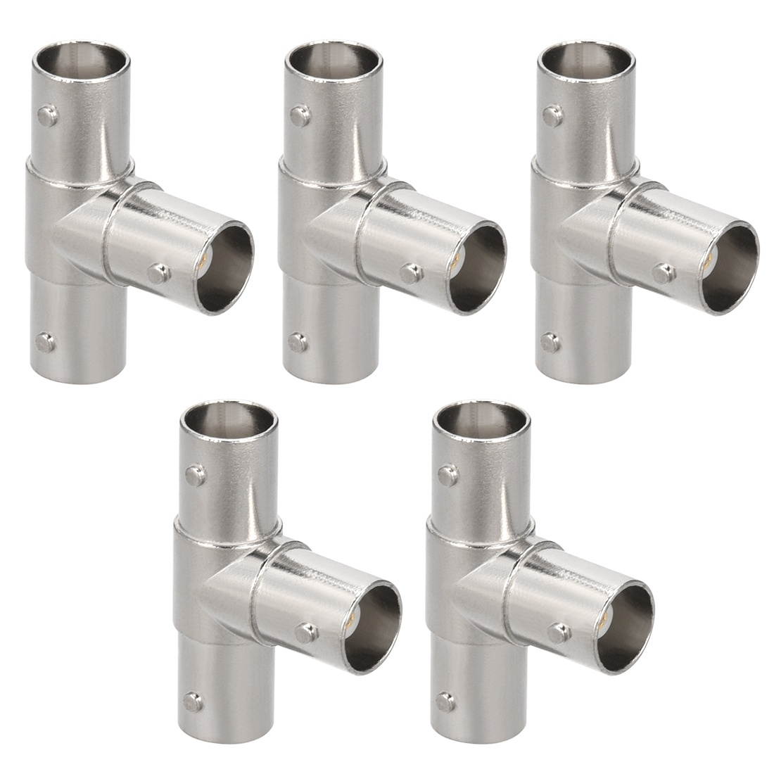 3 Ways BNC Female Coaxial Connectors with Brass Inner Core 5pcs