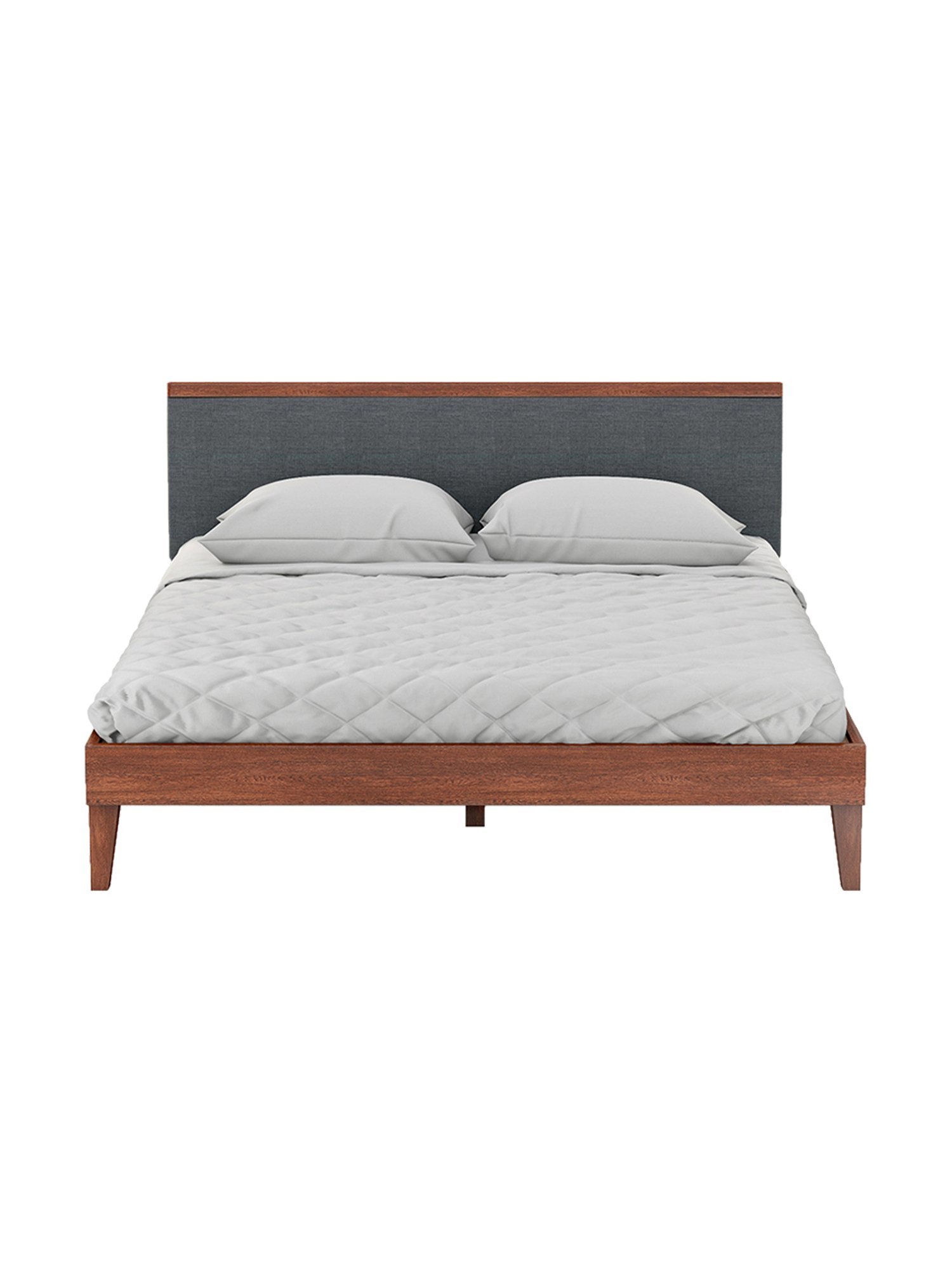 Pure Garren Solid Wood King Size Bed in Brown Finish