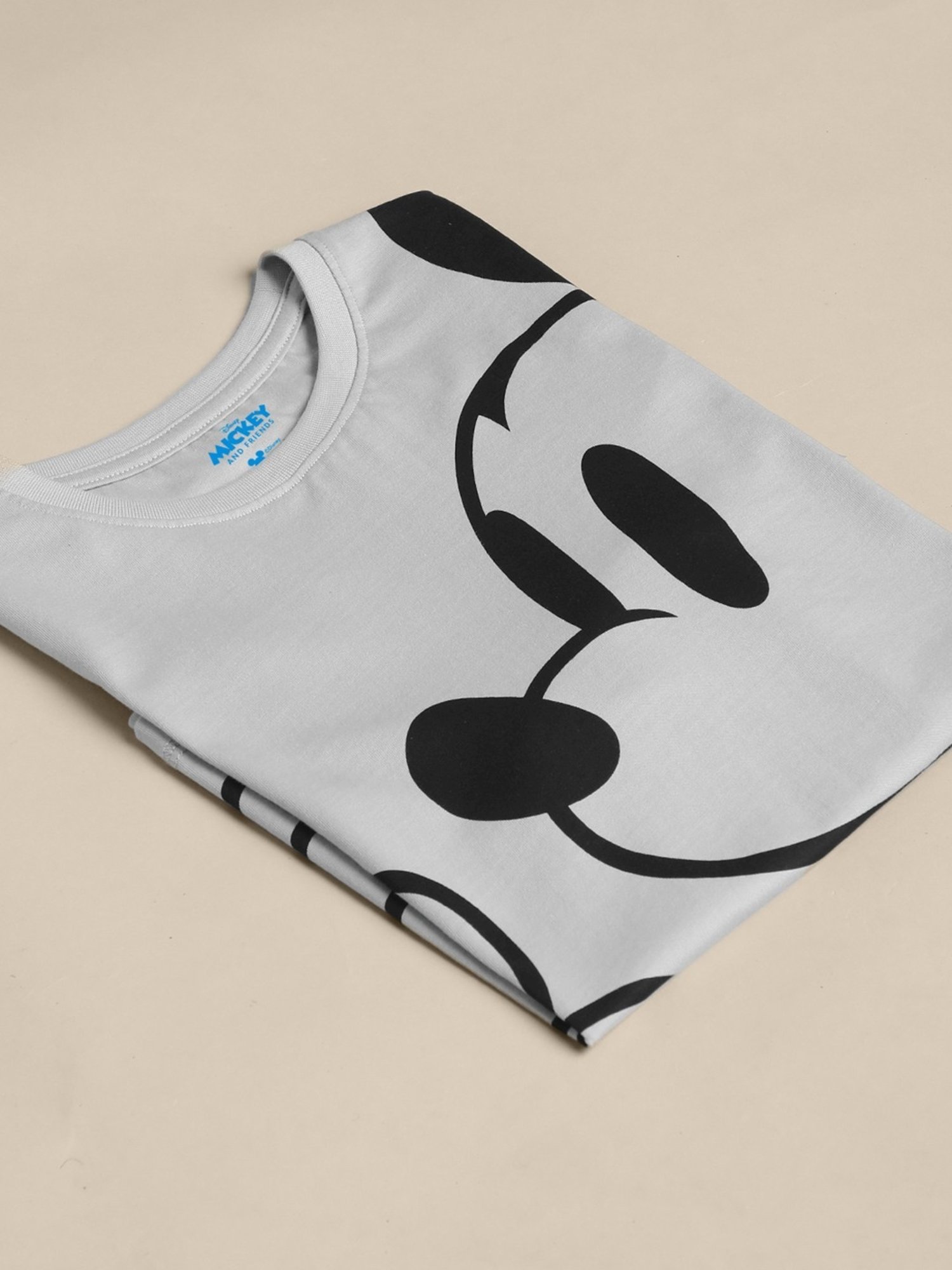 Boysville Grey & Black Cotton Printed Mickey T-Shirt