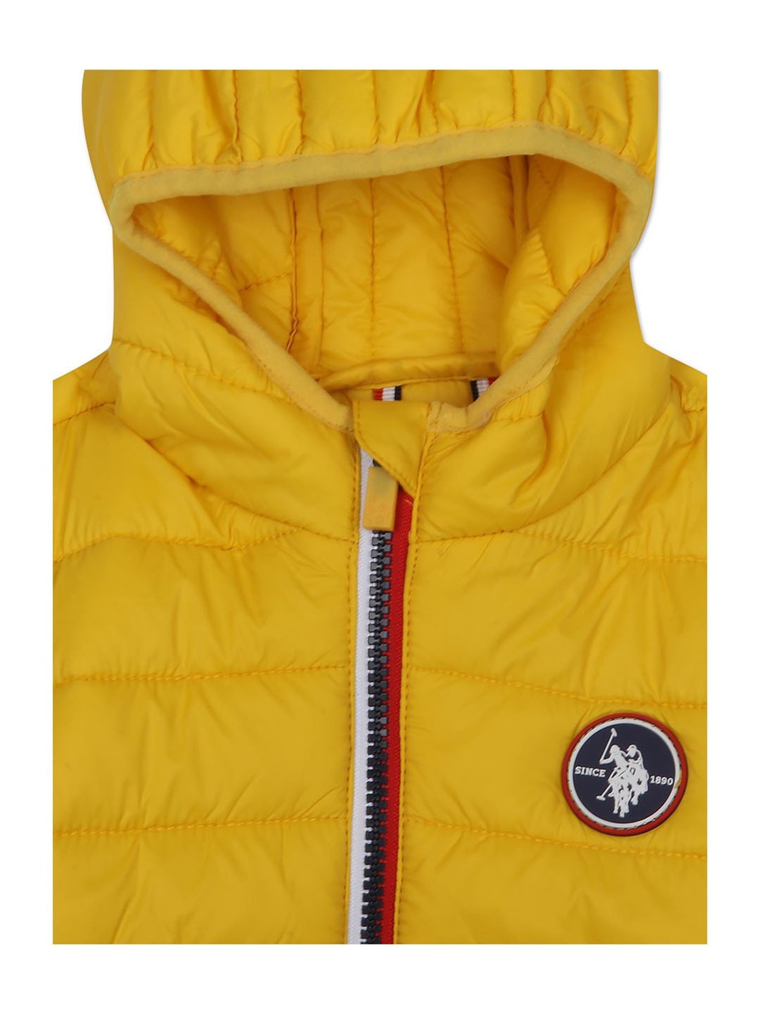 U.S. Polo Assn. Kids Yellow Quilted Full Sleeves Puffer Jacket