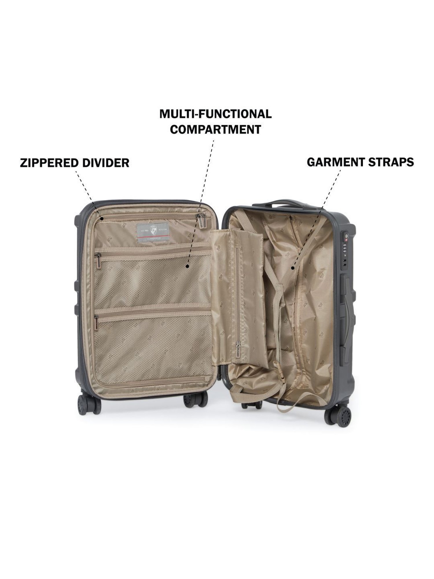 HEYS Commander Gunmetal Textured Hard Cabin Trolley Bag -21 cm