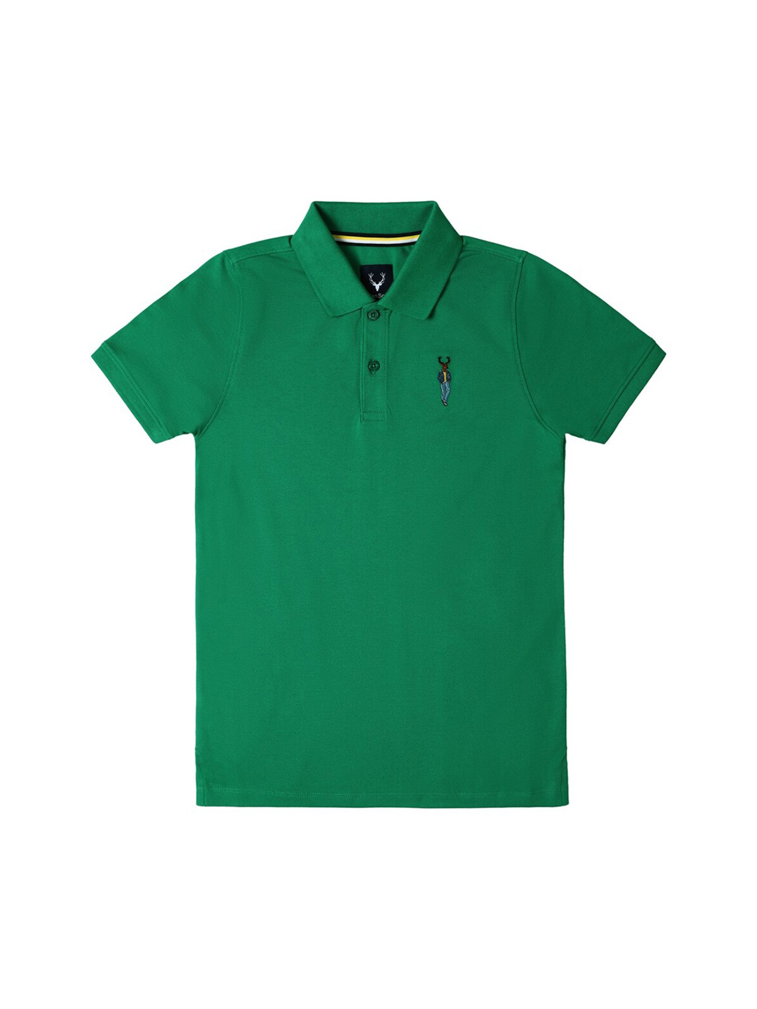 Allen Solly Junior Green Solid Polo T-Shirt
