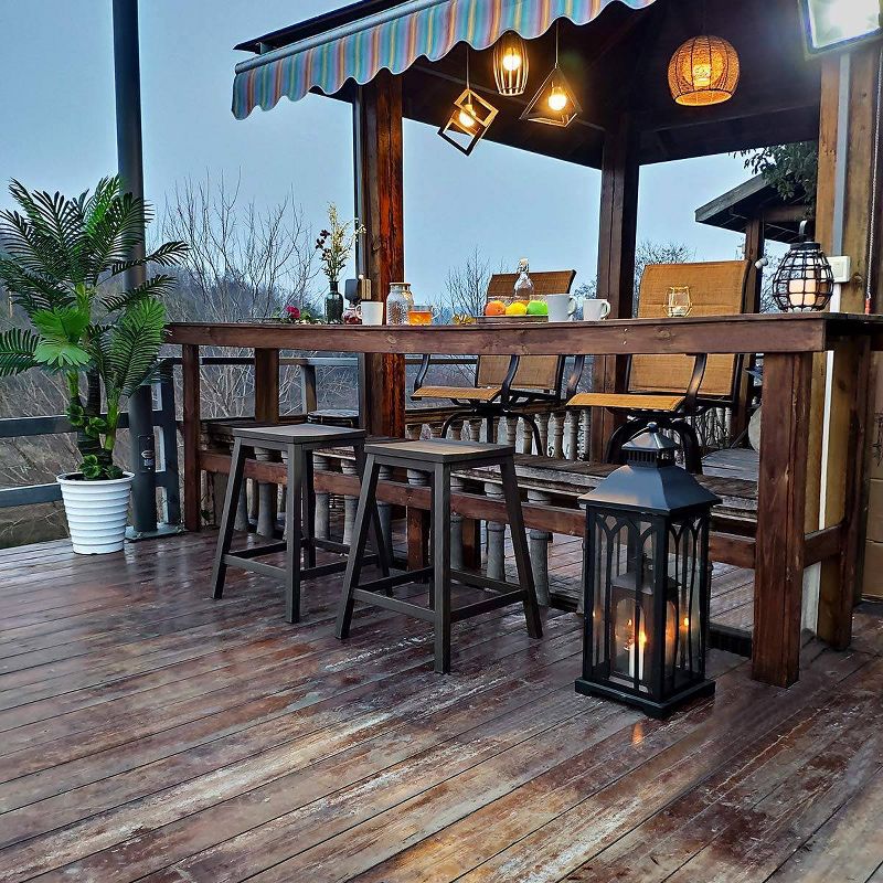 2pc Counter Height Metal Saddle Bar Stools - Captiva Designs