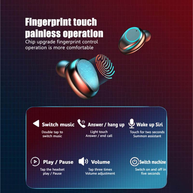 Wireless Earbuds, Bluetooth 5.0 Wireless Bluetooth Earbuds with 1200mAh Rechargeable Case, 220H Playtime Hi-Fi Stereo Sound Earbuds, Built-in Mic IPX7 Waterproof Earphones for Sports, Gym, Black