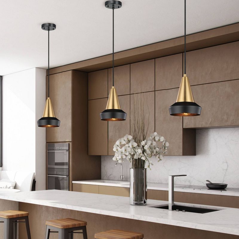 1-Light Monte Plug-In or Hardwire Pendant Matte Black - Globe Electric