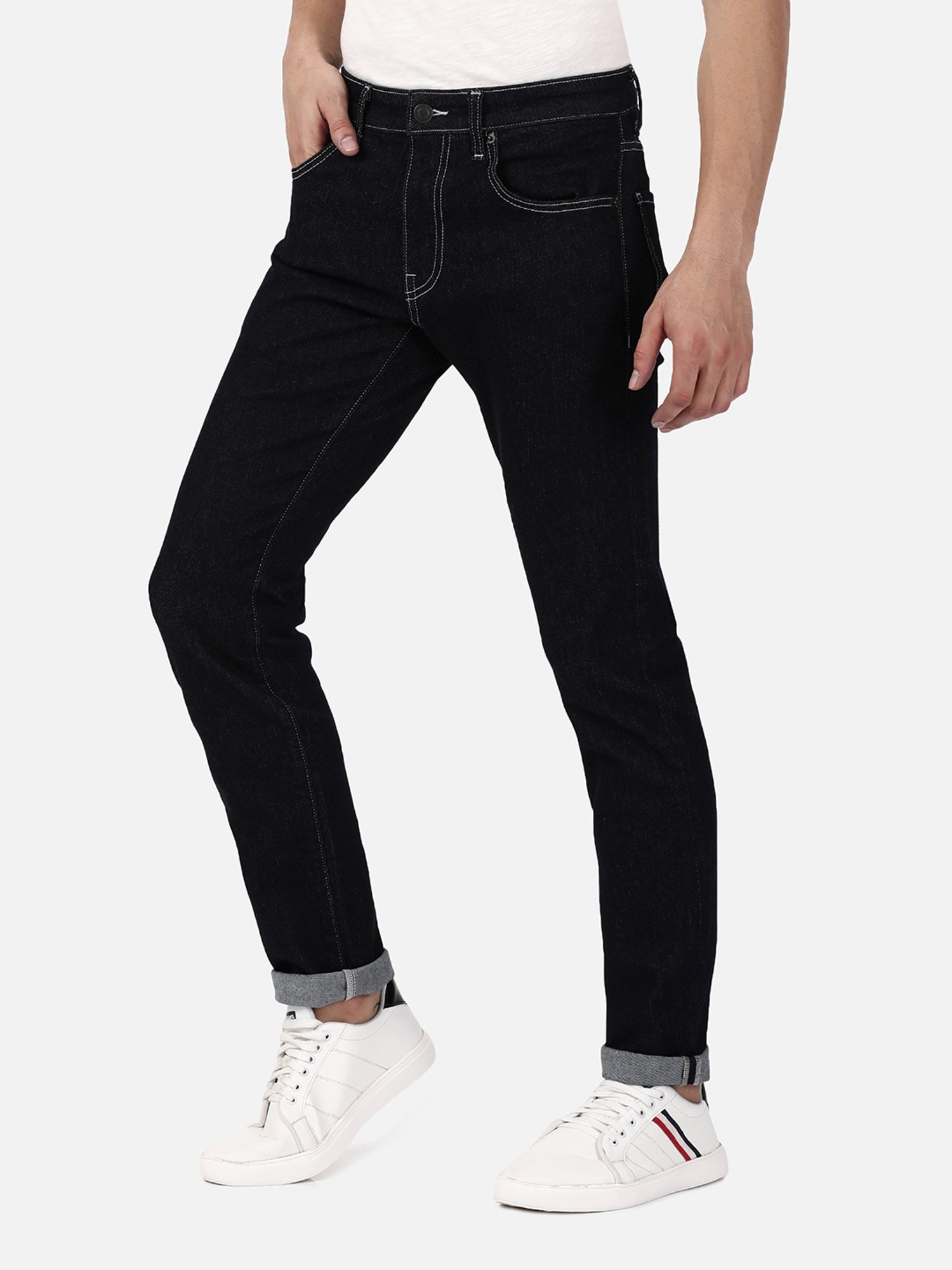 Passion Dark Blue Slim Fit Lightly Washed Jeans