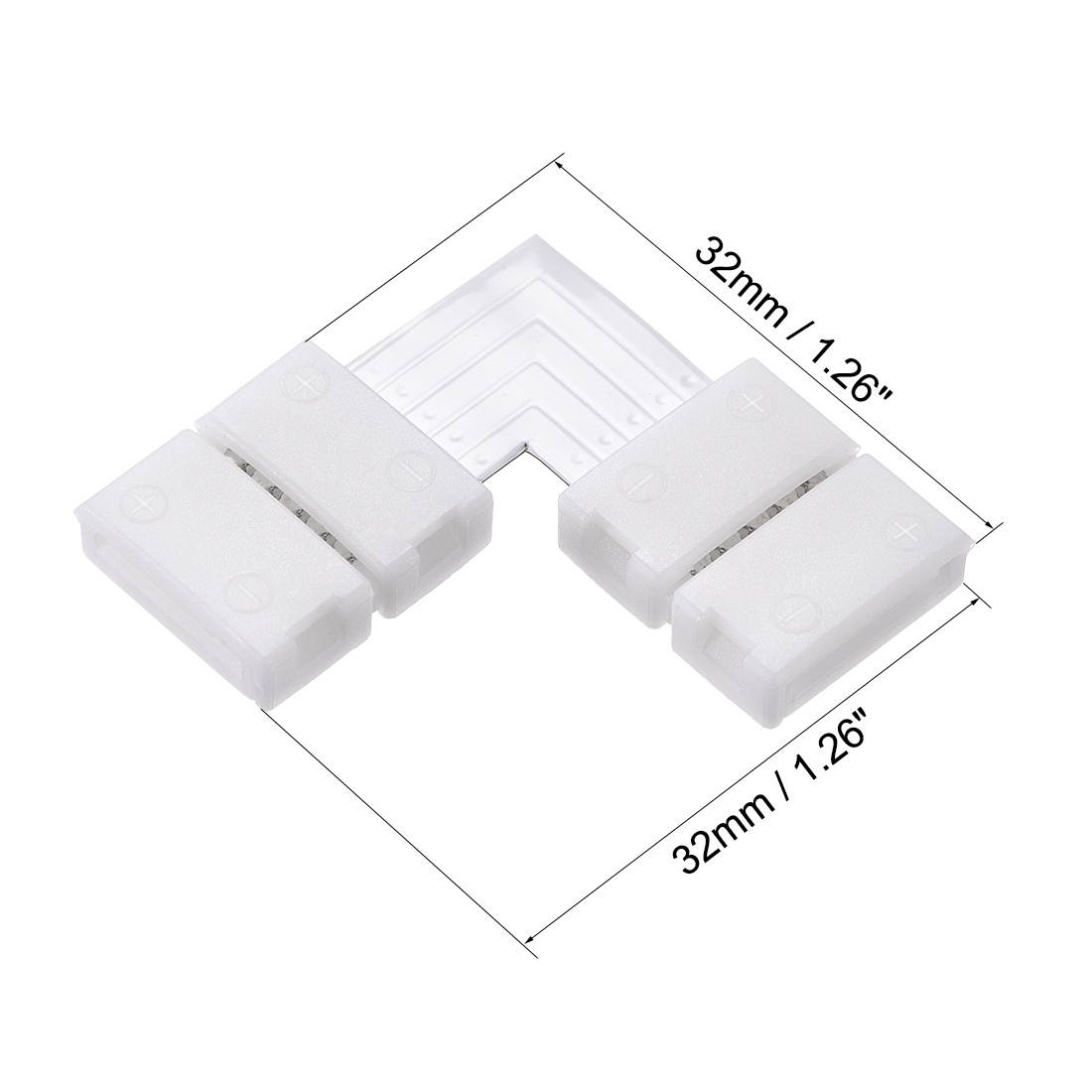 10mm 5P L-shape LED Strip Connector Right Angle Corner Connectors Clip for 5050 3528 RGB 5 Conductor LED Strip Lights Strip to Strip 20Pcs