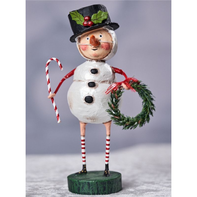 Lori Mitchell 6.25" Chilly Willy Candy Cane Wreath  -  Decorative Figurines