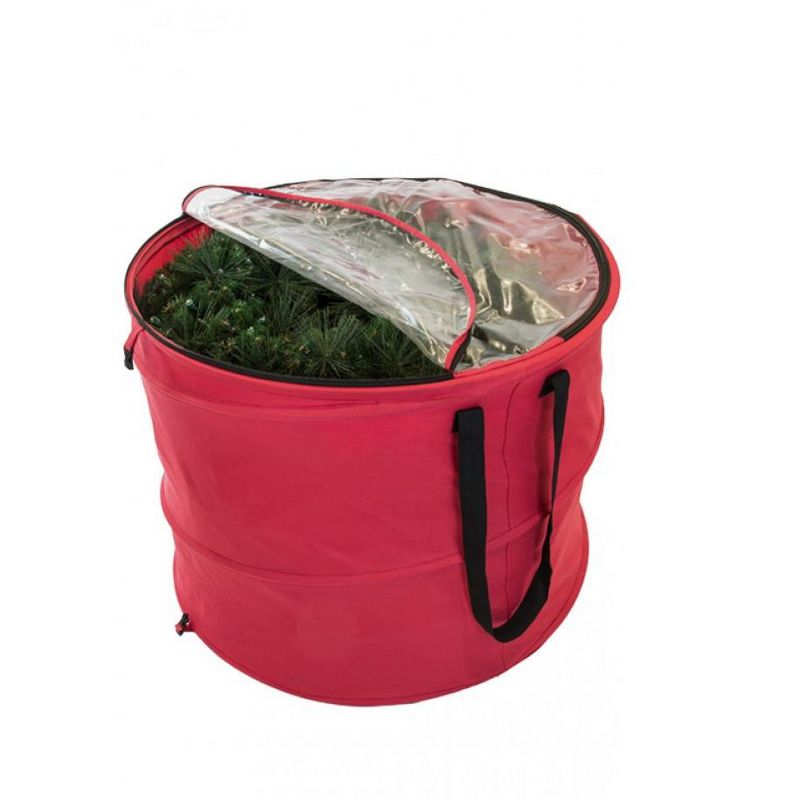 Tree Keeper 30" Red and Black Extra Large Pop-Up Christmas Decors Storage Bag