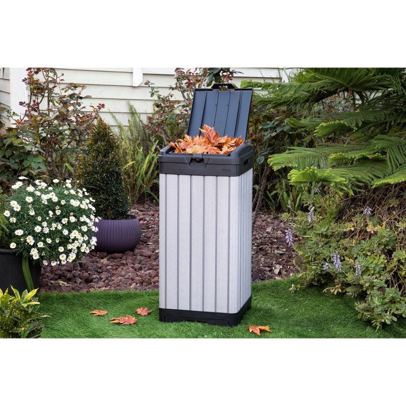 39gal Rockford Outdoor Resin Trashcan Gray - Keter