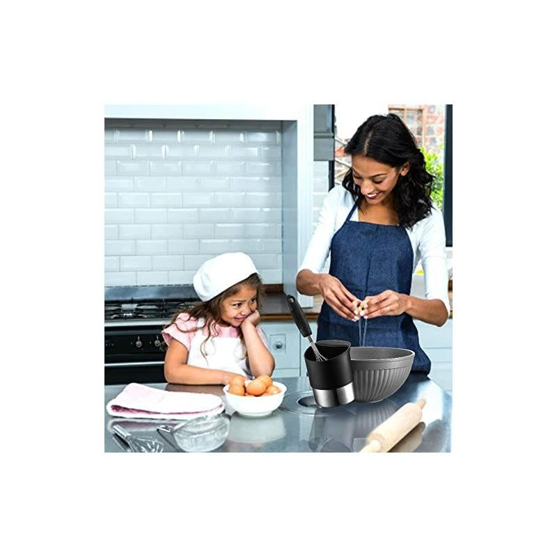 Spoon Rests for Kitchen - Stainless Steel Spoon Dock for Utensils - Cup Hangs on Saucepans, Pots for Preparing, Serving Food Without a Mess - Use as a Measuring Cup, Mix, Pouring (Red)