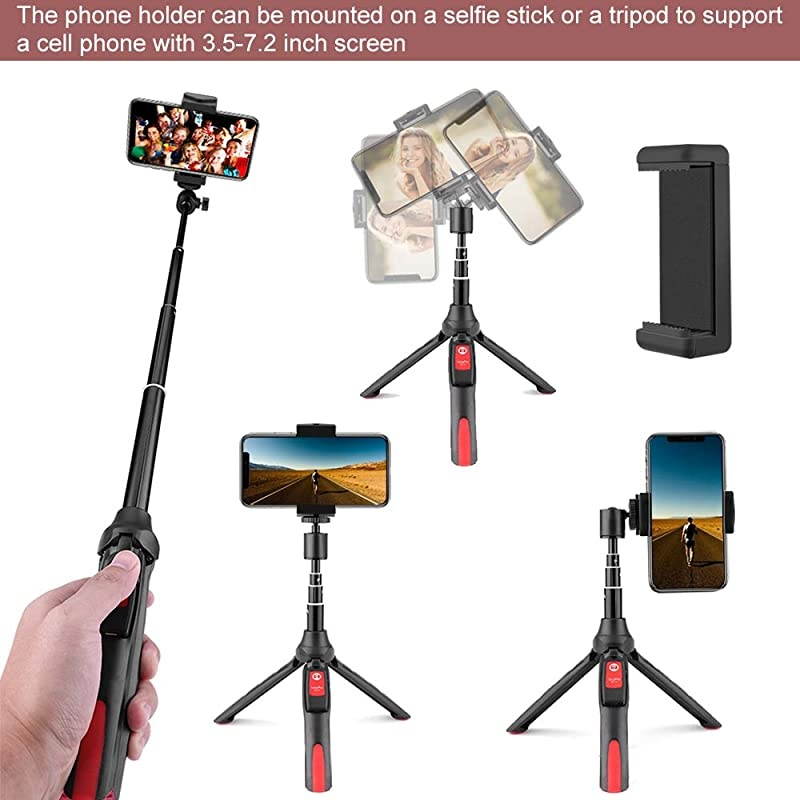 Phone Holder Clip and Ball Head Adapter Set for Tripod and Selfie Stick with 14 Screw Universal Tripod Mount Camera Tripod Ball Head 360 Degree Swivel Phone Tripod Mount Set