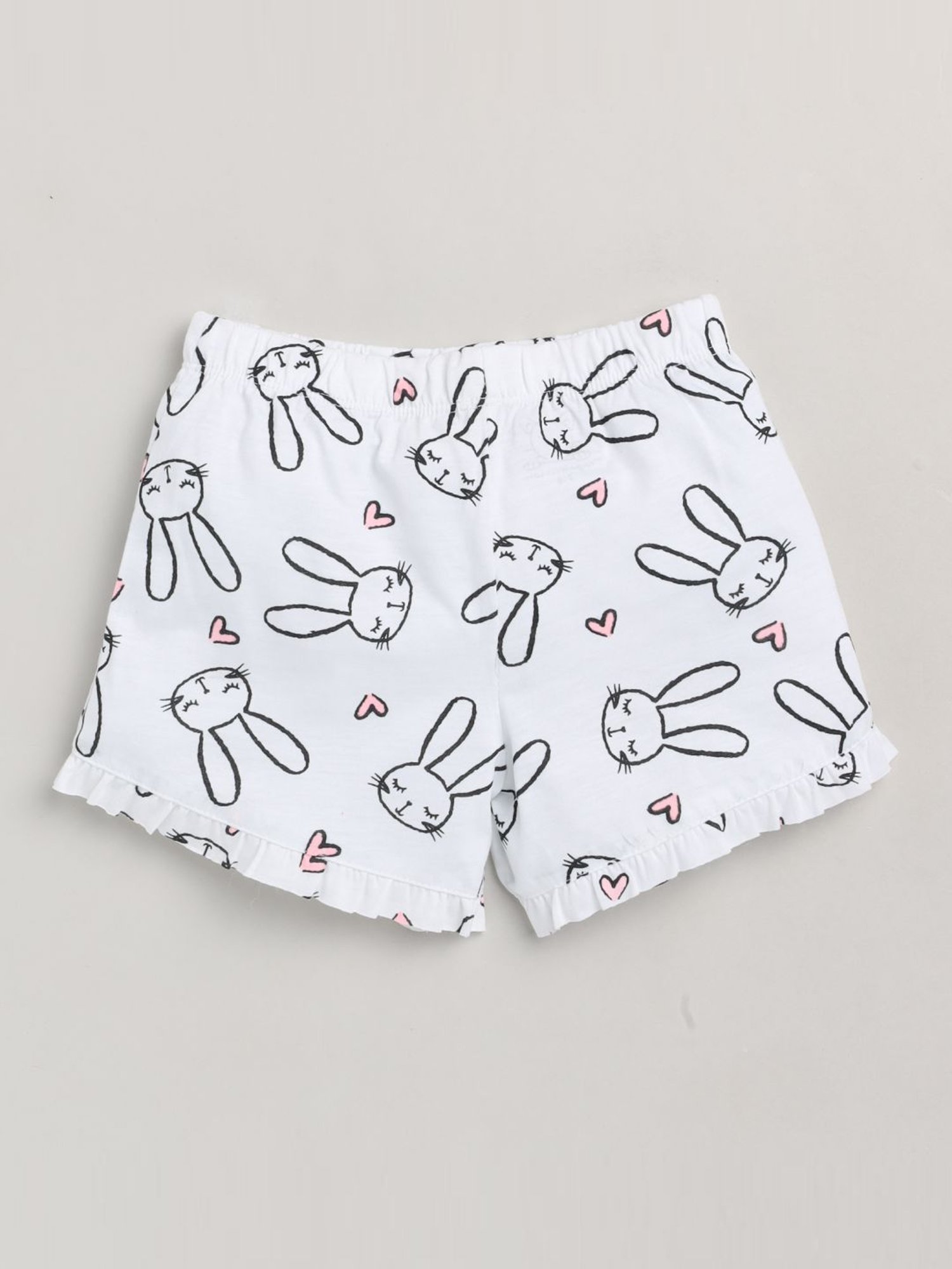 Lazy Shark Kids Light Pink Printed T-Shirt & Shorts