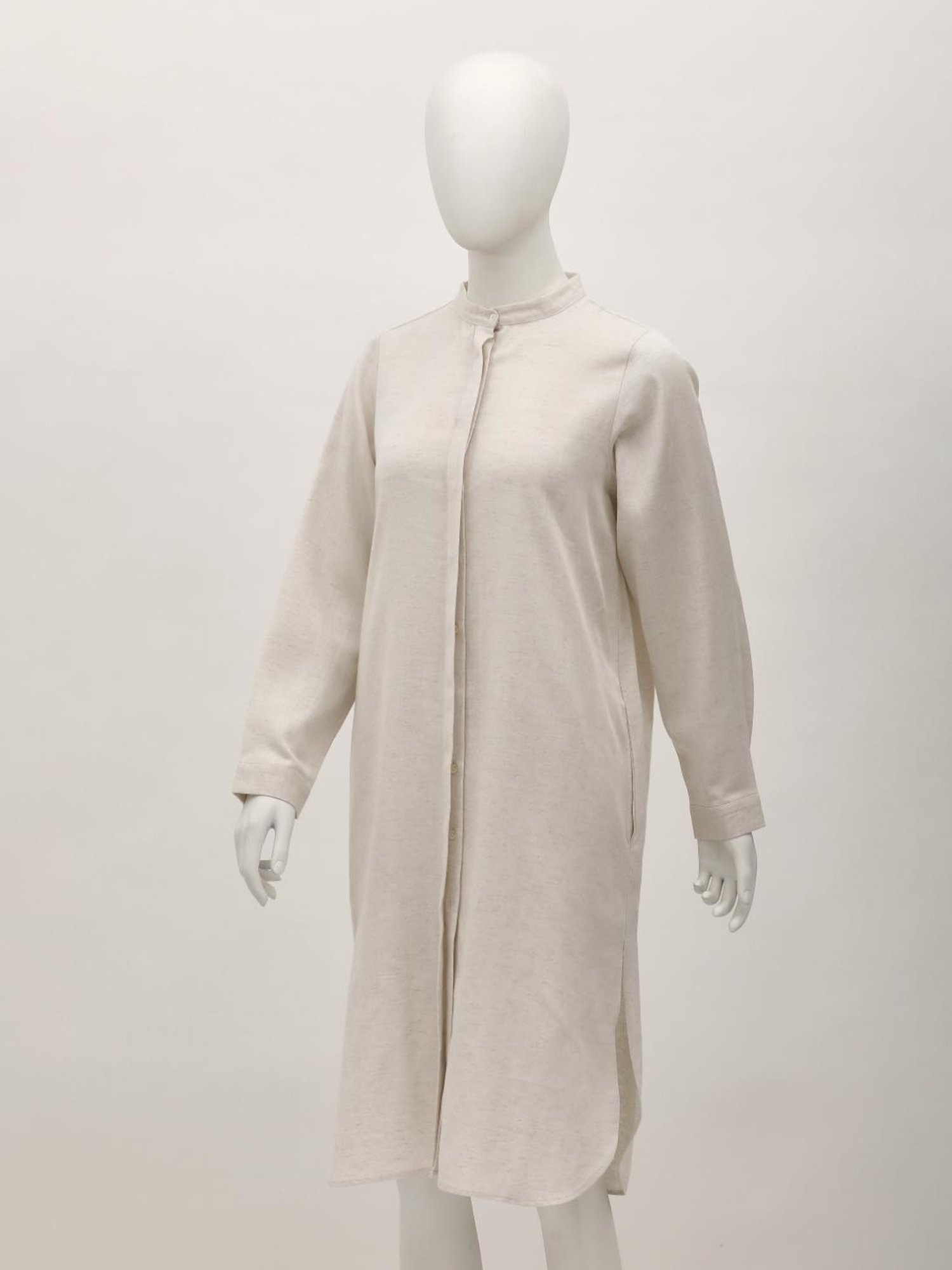 Saltpetre Elegant Linen Cream Long Shirt