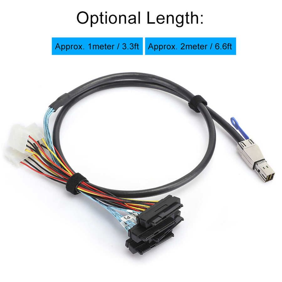 Weastlinks External Hard Disk Cable Mini SAS SFF-8644 to SFF-8482 Server Computer Accessories 1m/2m Optional