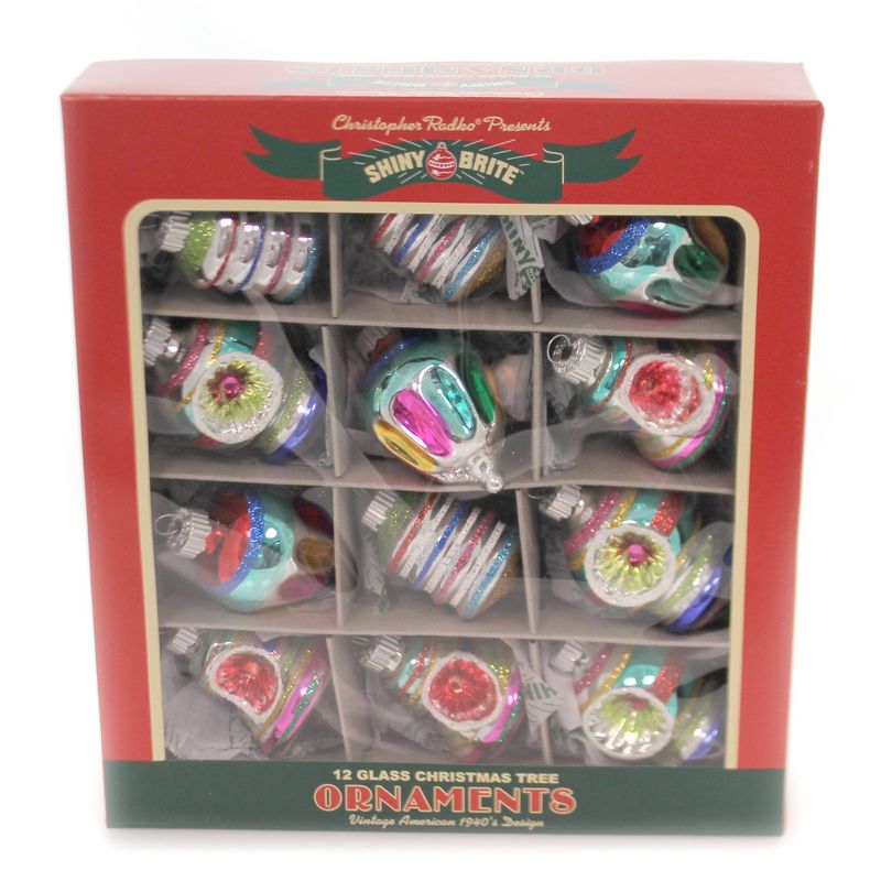 Shiny Brite 3.0" Cc Decorated Shapes. Christmas Confetti  -  Ornament Sets