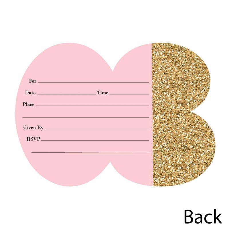 Big Dot of Happiness Adult 70th Birthday - Gold - Shaped Fill-In Invitations - Birthday Party Invitation Cards with Envelopes - Set of 12