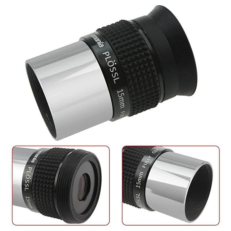 125quot 15mm Plossl Telescope Eyepiece 4Element Plossl Design Threaded for Standard 125inch Astronomy Filters