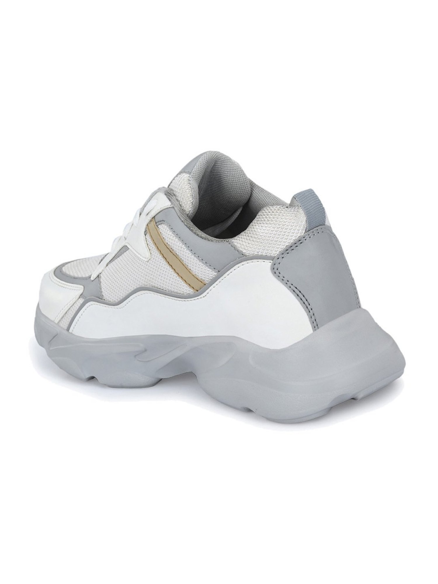 El Paso Men's White Casual Sneakers