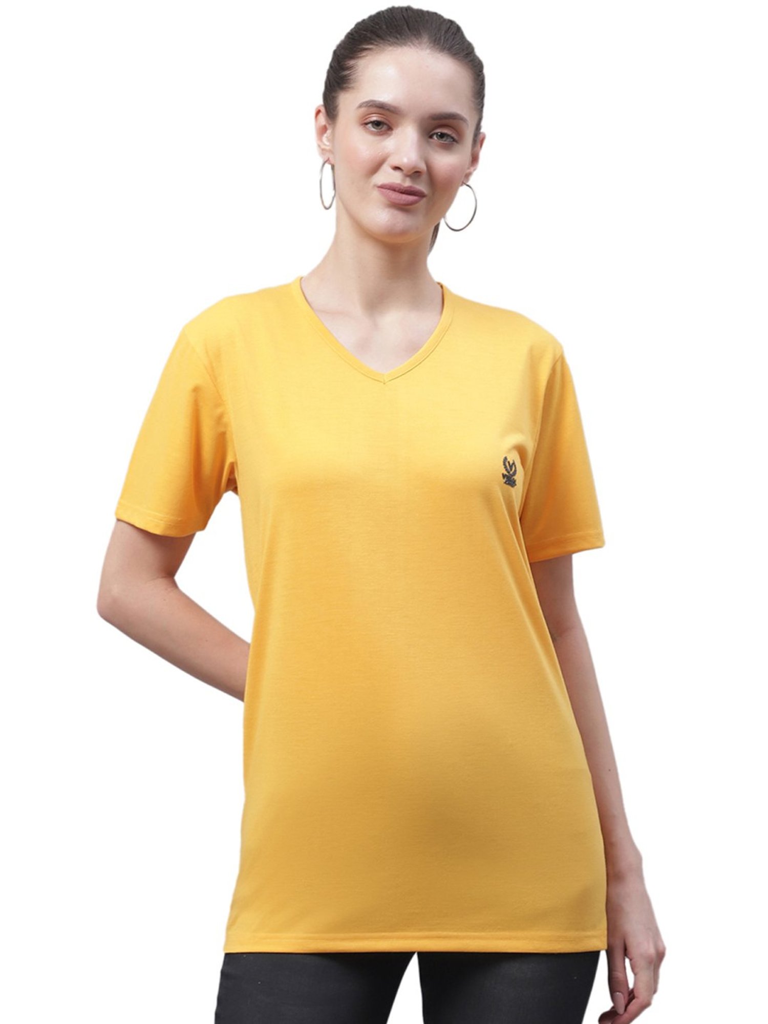 Vimal Jonney Yellow & Grey Cotton Logo T-Shirt - Pack Of 2
