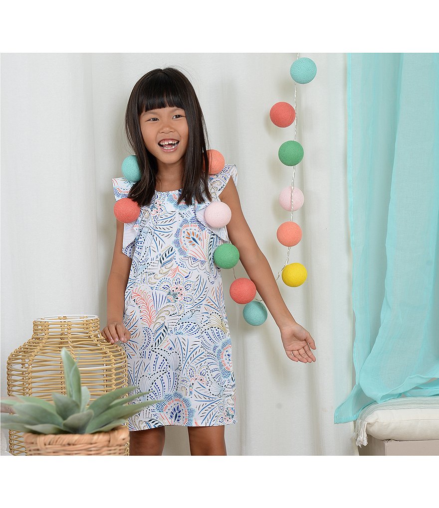 Mini Molly Big Girls 8-14 Ruffle-Sleeve Paisley-Print A-Line Dress