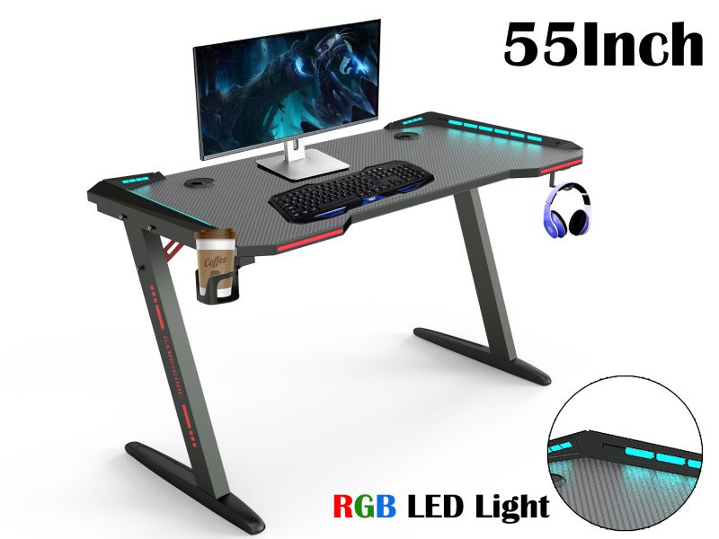 RESPAWN 3000 Gaming Computer Desk - Ergonomic Height Adjustable Gaming Desk, in Blue (RSP-3000-BLU)