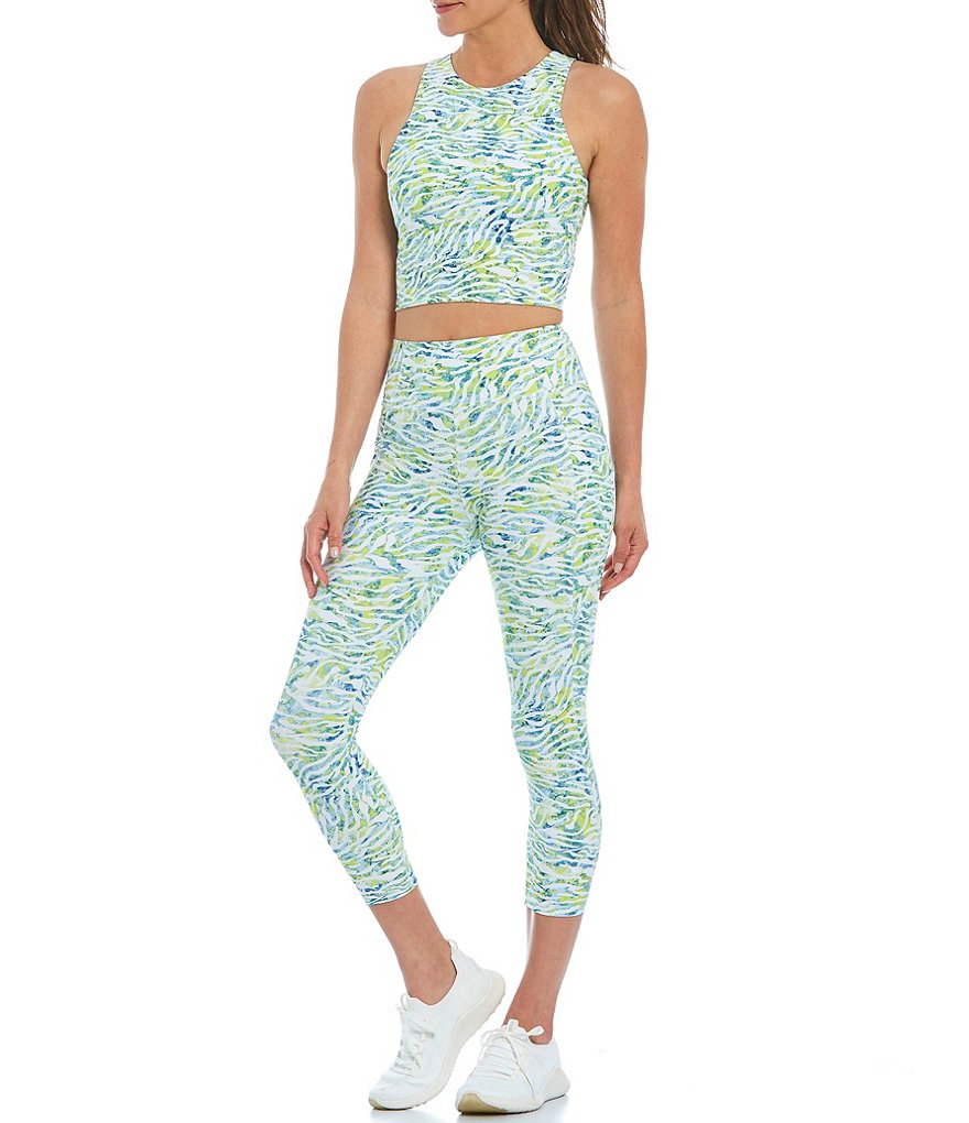 Kinesis Pastel Zebra Mid Rise Crop Leggings