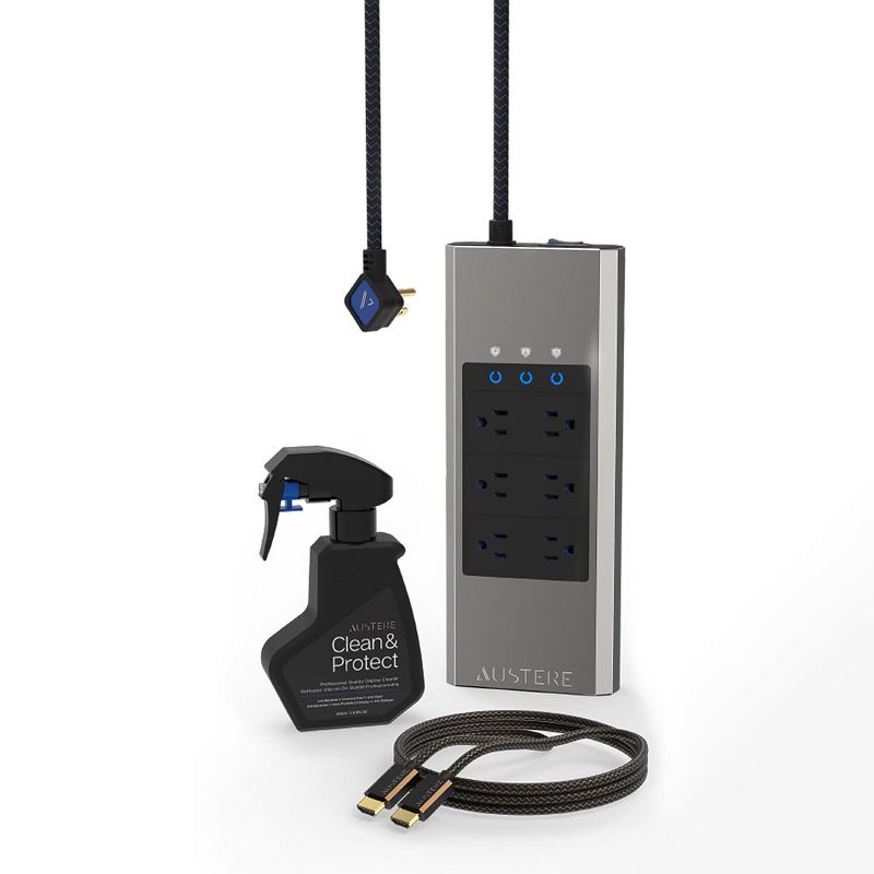 Austere V Series Collection: III Series 4K Active HDMI Cable - 16.4ft (5.0m), V Series Power 6-Outlet With Omniport USB, Clean & Protect