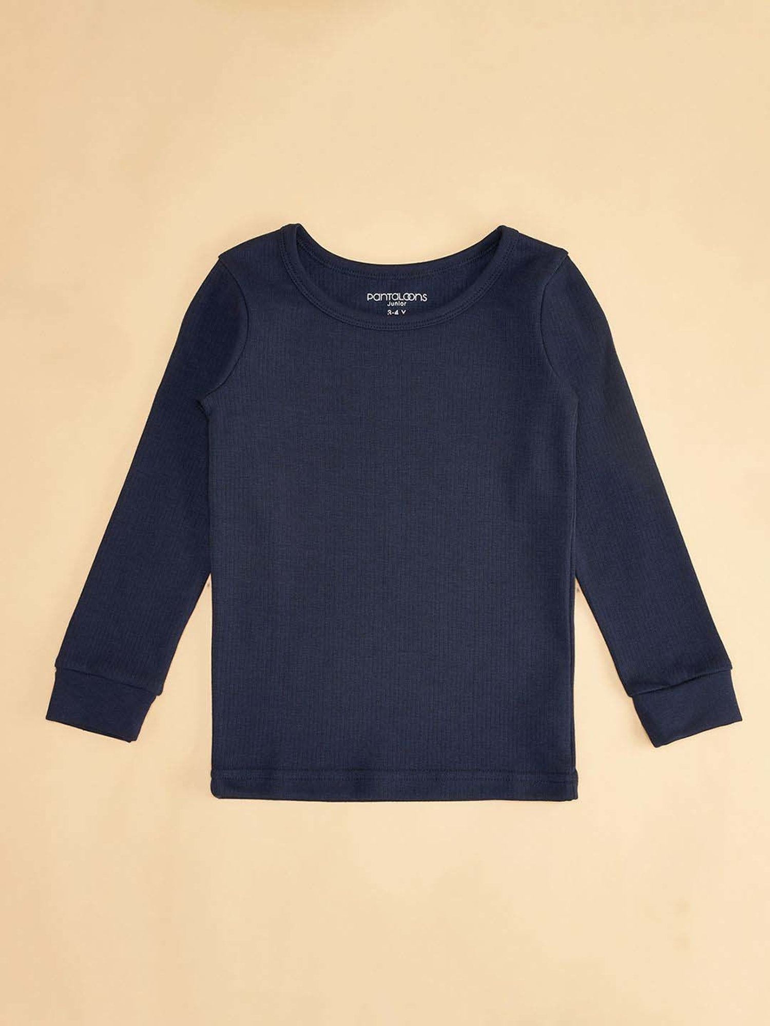 Pantaloons Junior Kids Navy Regular Fit Full Sleeves Thermal Top