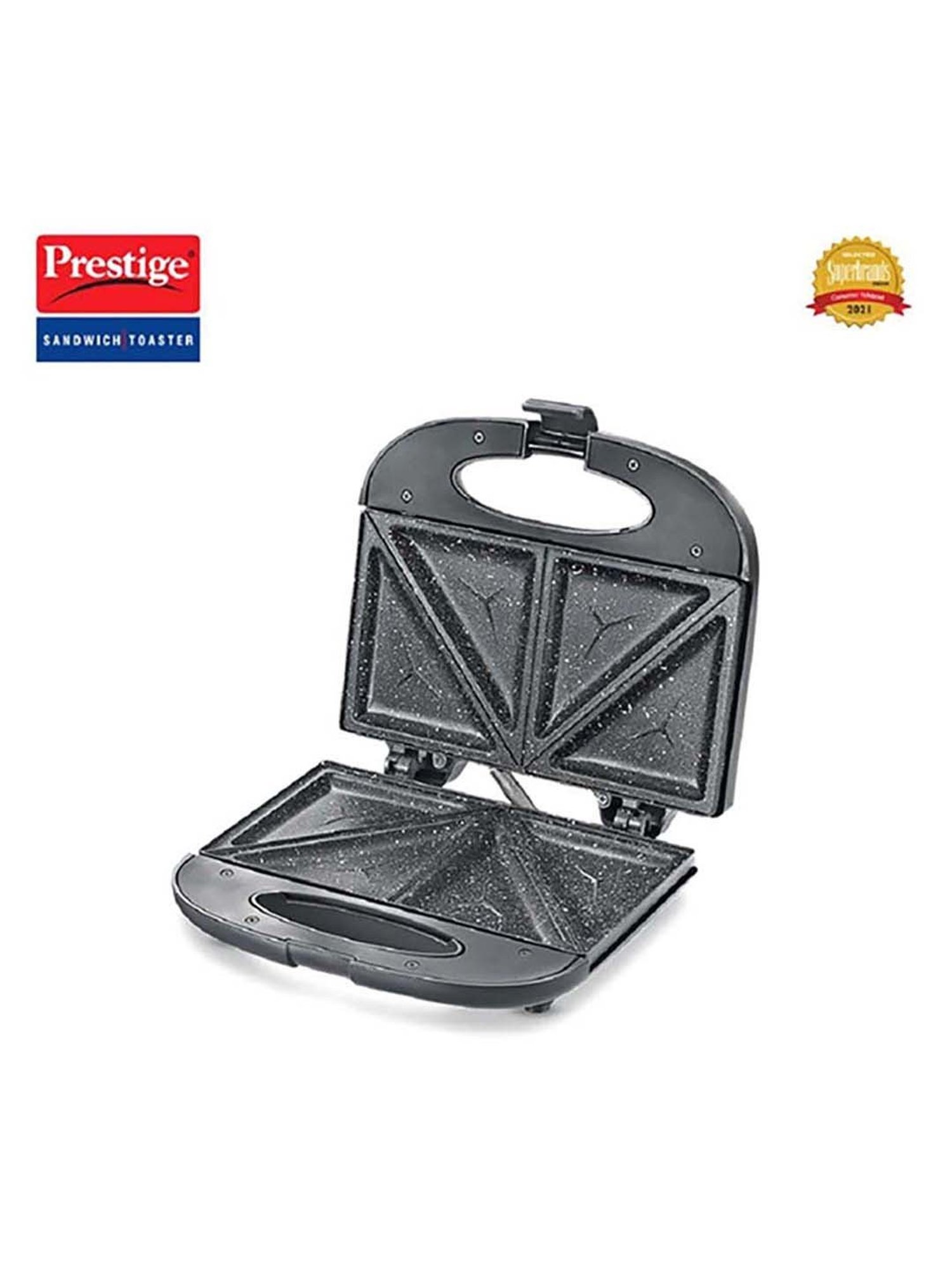 Borosil Sandwich Maker 700W Non Stick Coating (Black)