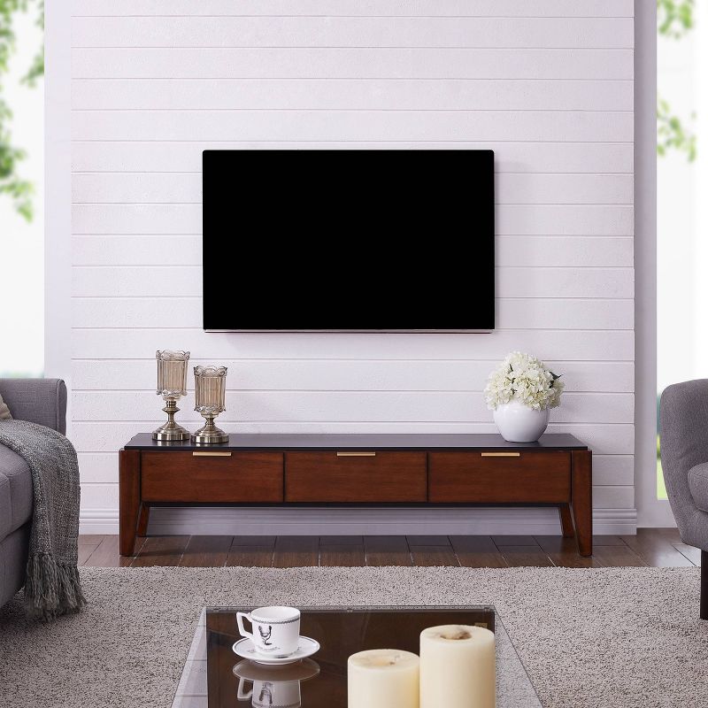 Valmar Low Profile Media Credenza Black/Brown - Aiden Lane