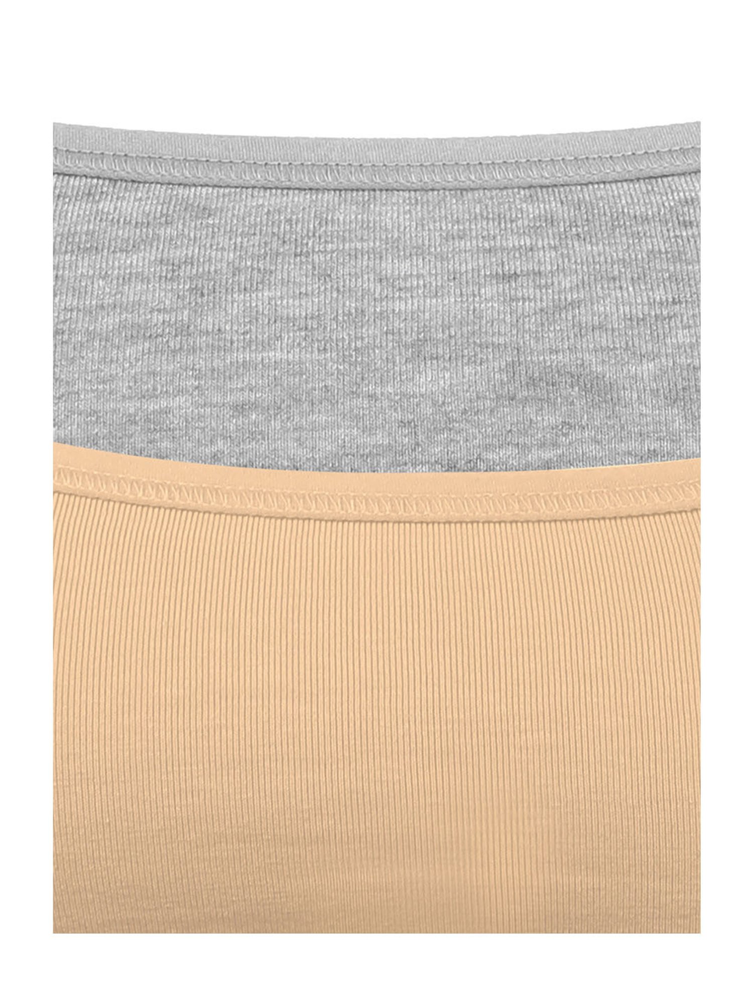 Sillysally Kids Solid Grey & Beige Bra (Pack Of 2)