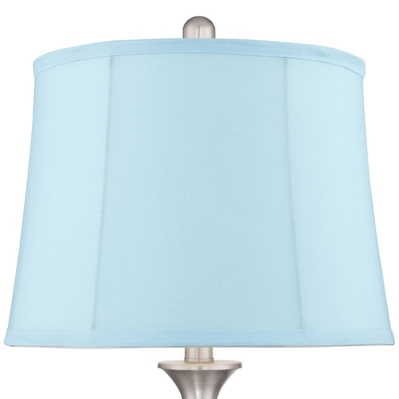 Regency Hill Arden Green-Blue Glass Twist Blue Softback Table Lamps Set of 2