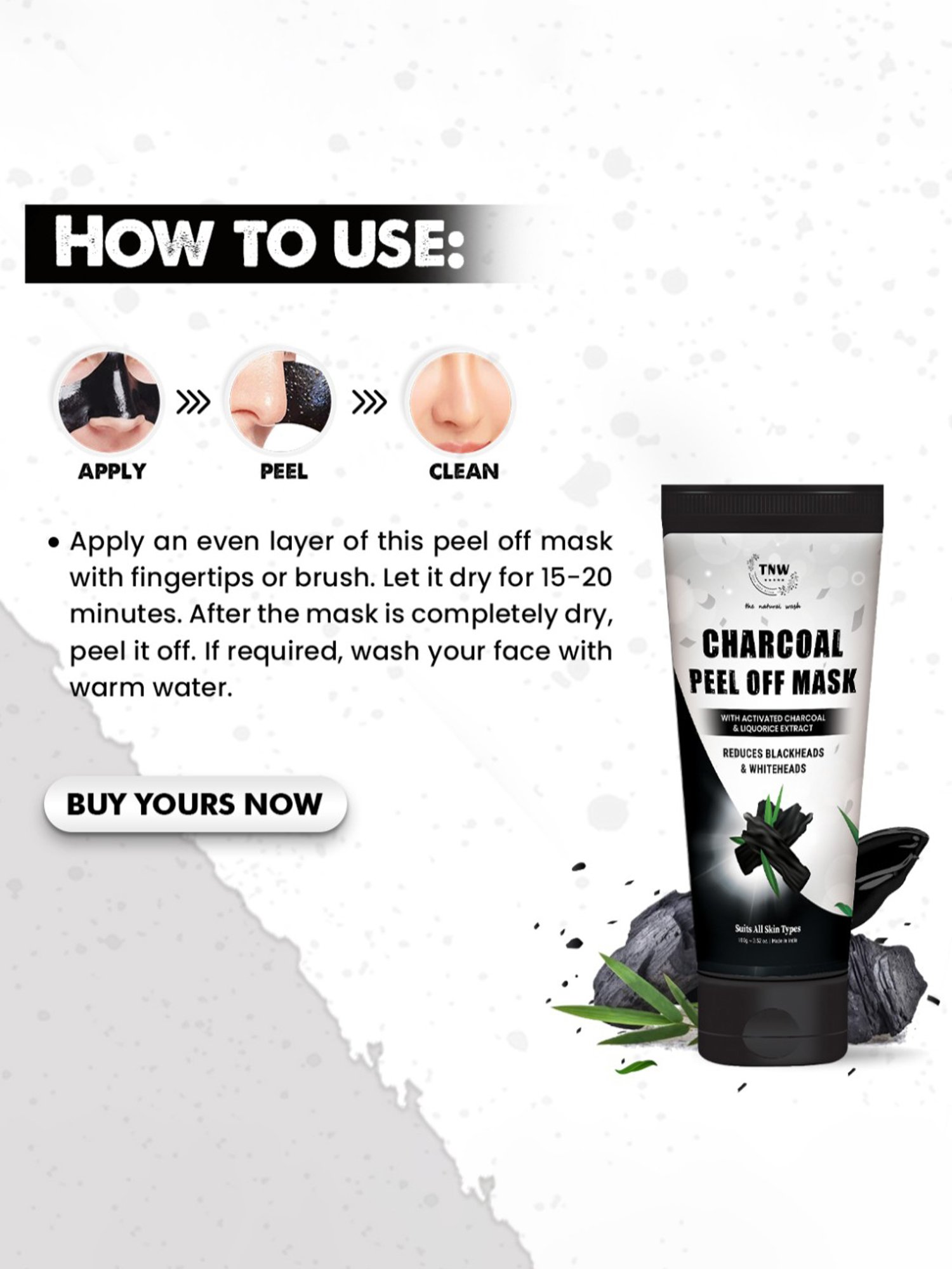 TNW-The Natural Wash Charcoal Peel Off Mask - 100 gm