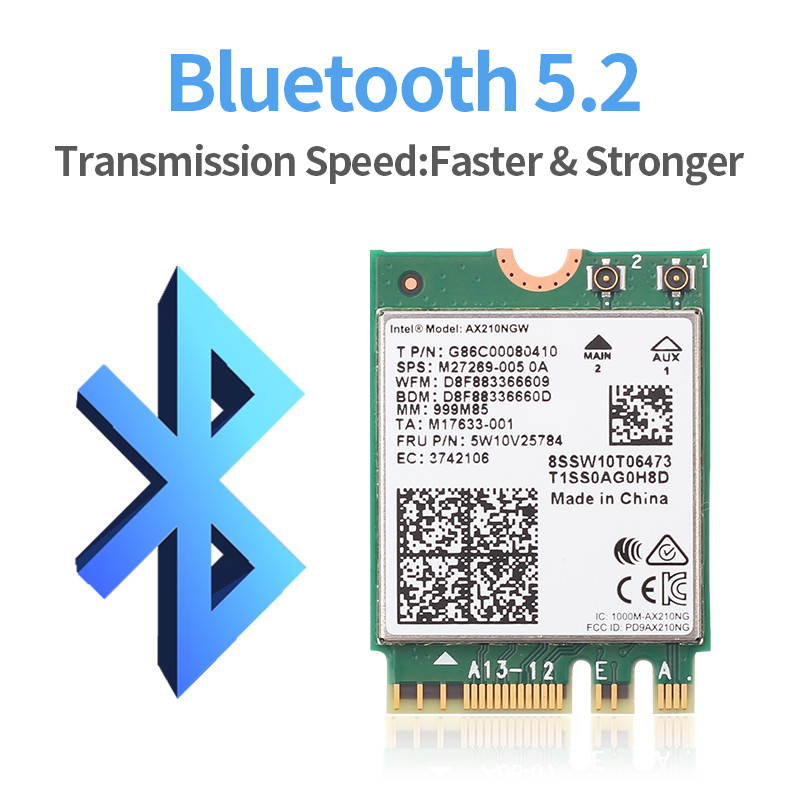 Dual Band 2974Mbps AX210NGW 802.11ax/ac Wireless card For Intel WI-FI 6E AX201 M.2 NGFF Bluetooth 5.2 Wifi Network Wlan 2.4G/5G