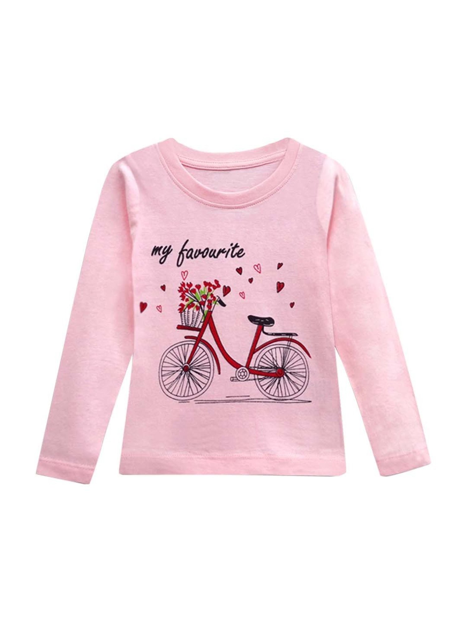 A.T.U.N. Kids Pink Cotton Printed Full Sleeves Tee
