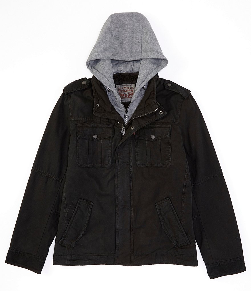Levi's&reg; Twill Hooded Military Trucker Jacket